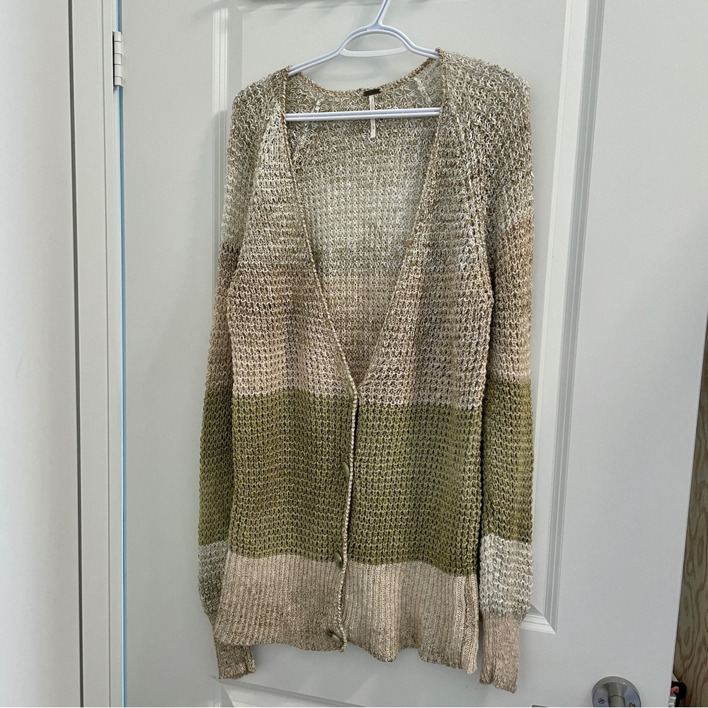 Free People long knit sweater cardigan